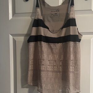 We The Free Striped Beige and Black Camisole